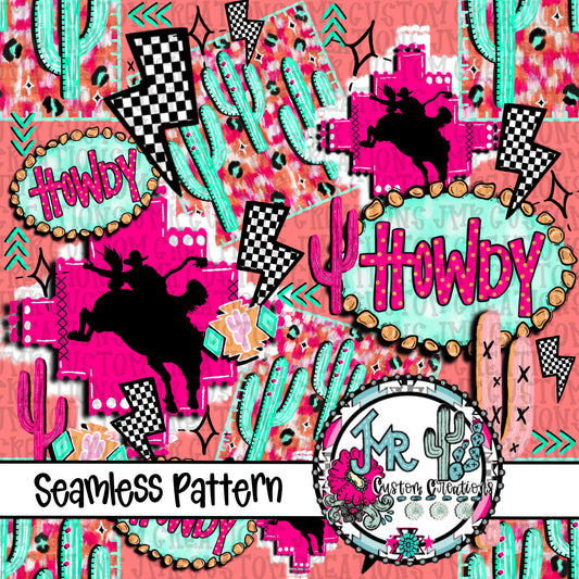 Western Howdy Seamless Pattern DIGITAL DESIGN