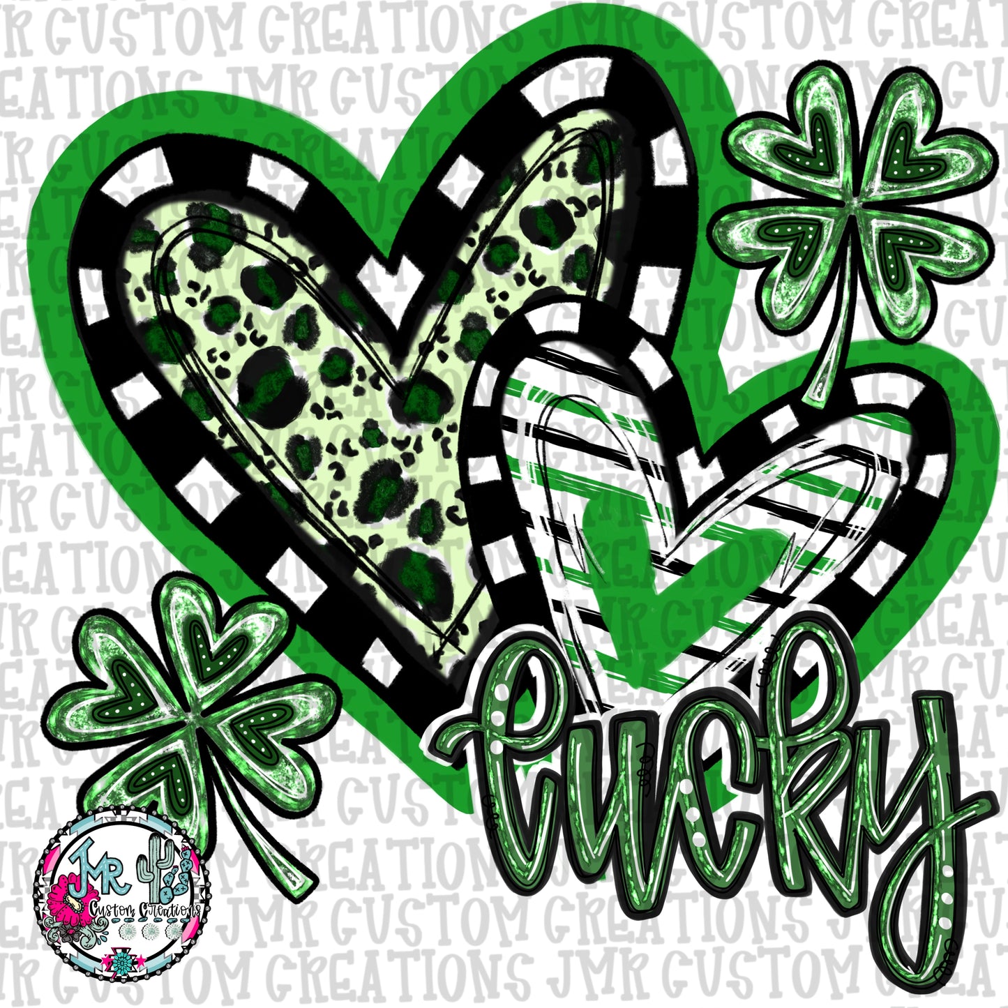 Lucky St. Patrick’s Day Hearts DIGITAL DESIGN