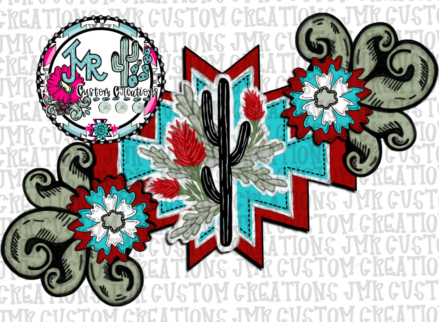 Western Cactus Paintbrush DIGITAL DESIGN