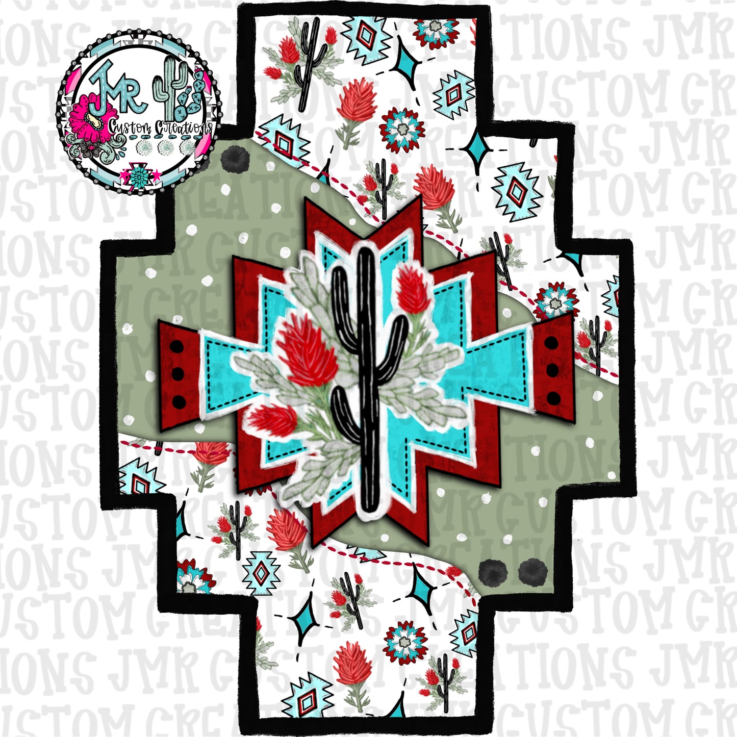 Western Cactus Aztec Indian Paintbrush DIGITAL DESIGN