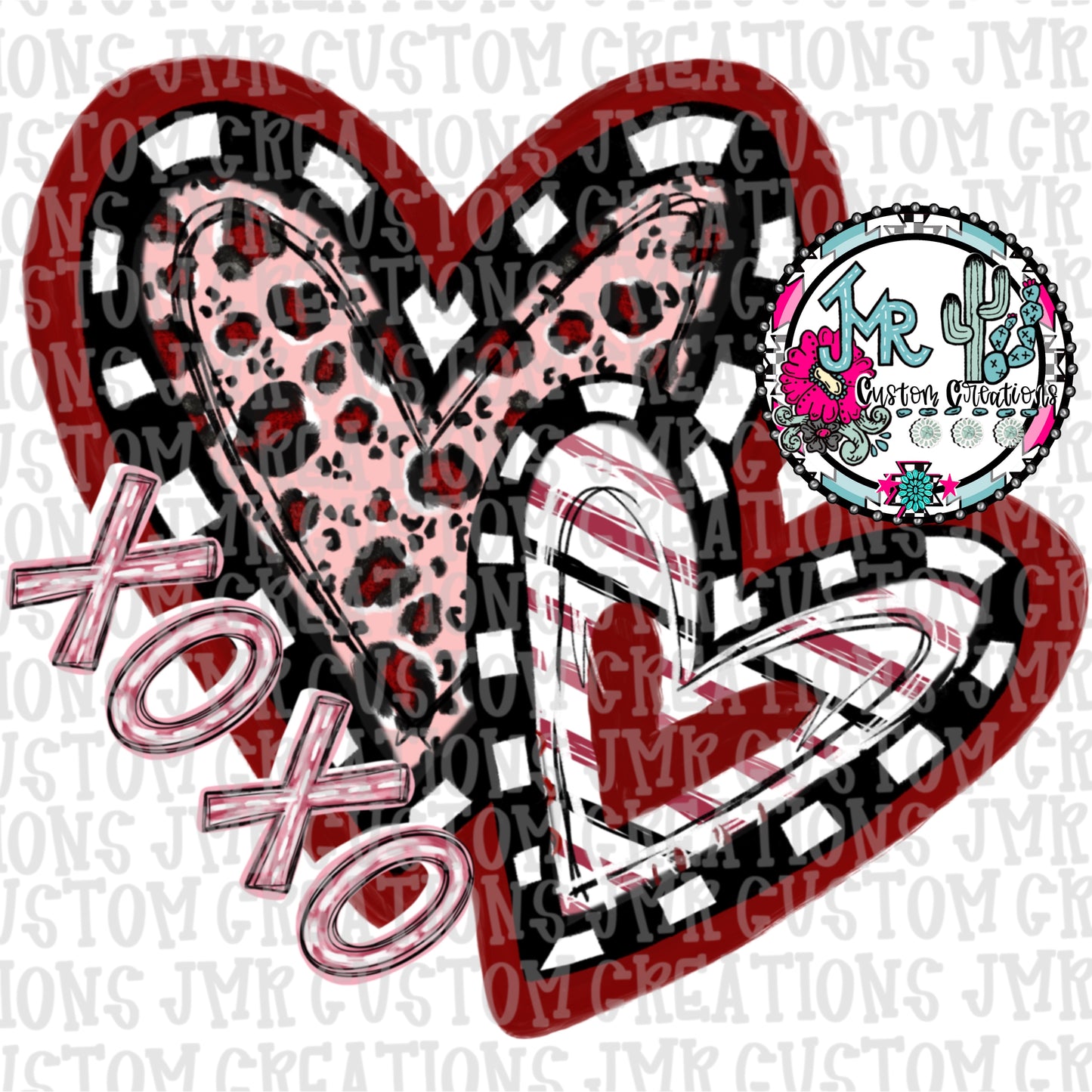 XOXO Valentine Hearts DIGITAL DESIGN