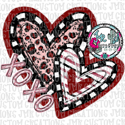 XOXO Valentine Hearts DIGITAL DESIGN