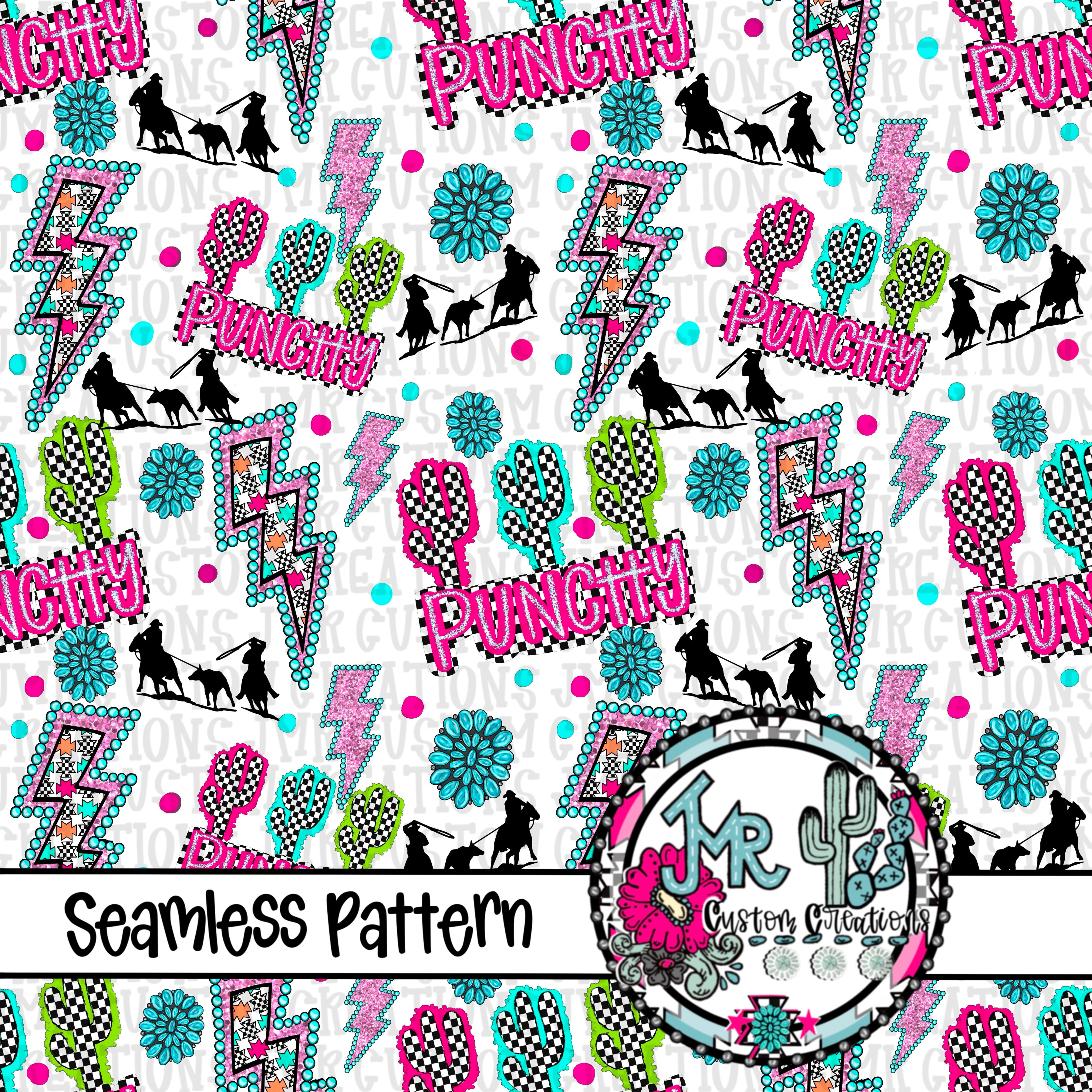 Western Punchy Team Roping Seamless Pattern DIGITAL DESIGN- white – JMR ...