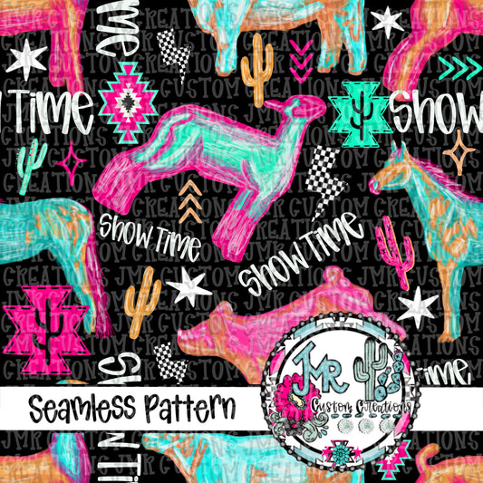Neon Show Animal Seamless Pattern DIGITAL DESIGN