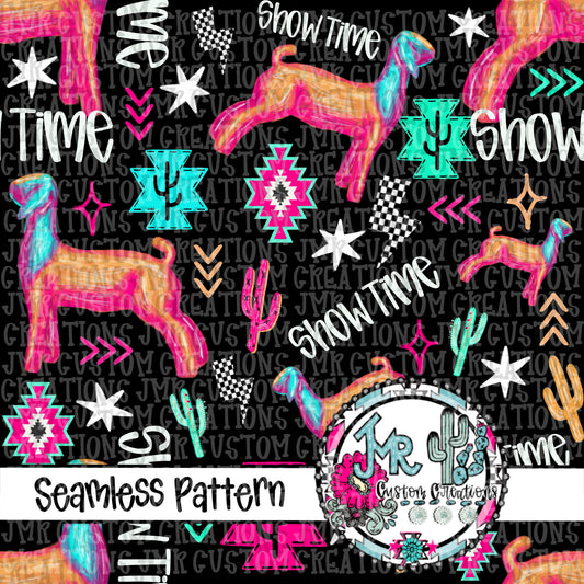 Neon Show Animal GOAT-Seamless Pattern DIGITAL DESIGN