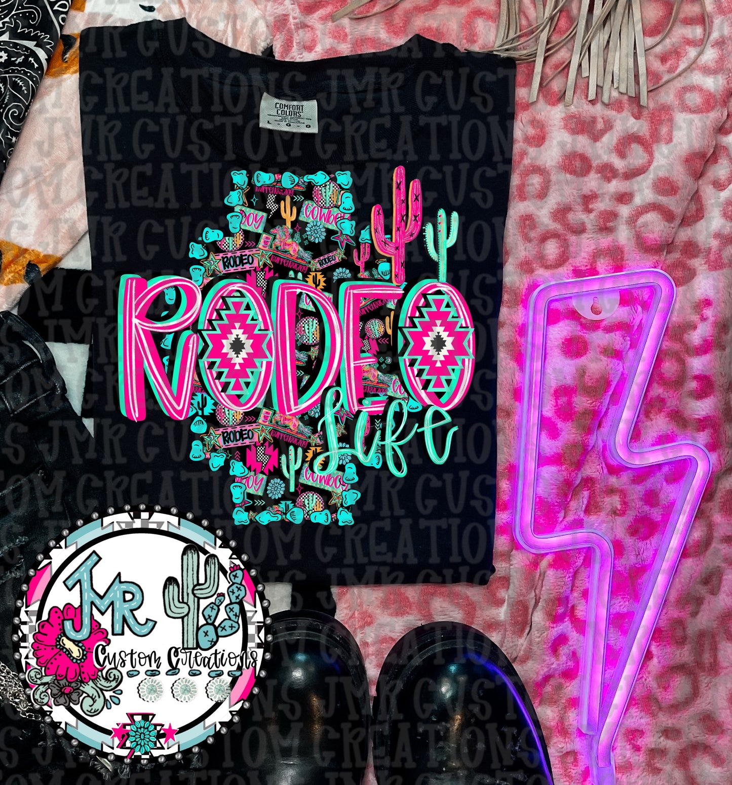 Rodeo Life Western Neon DIGITAL Design PNG