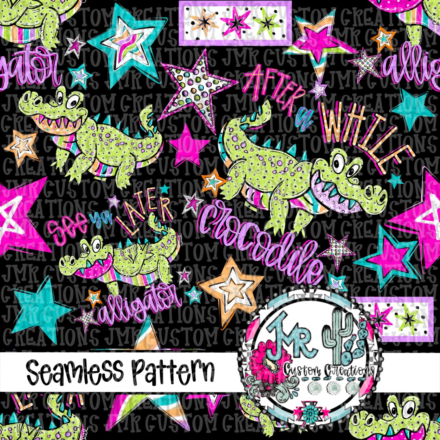 Later Gator- After While Crocodile SEAMLESS DIGITAL Design