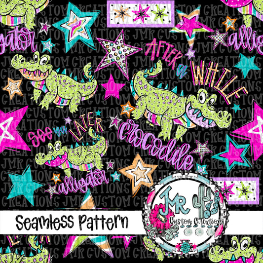 Later Gator- After While Crocodile SEAMLESS DIGITAL Design