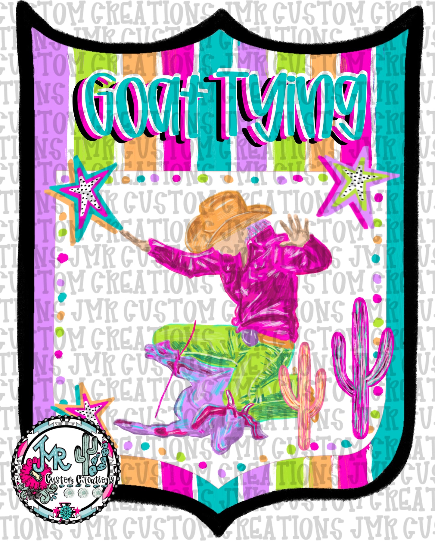 Goat Tying Western Rodeo Back Number  PNG  DIGITAL DESIGN