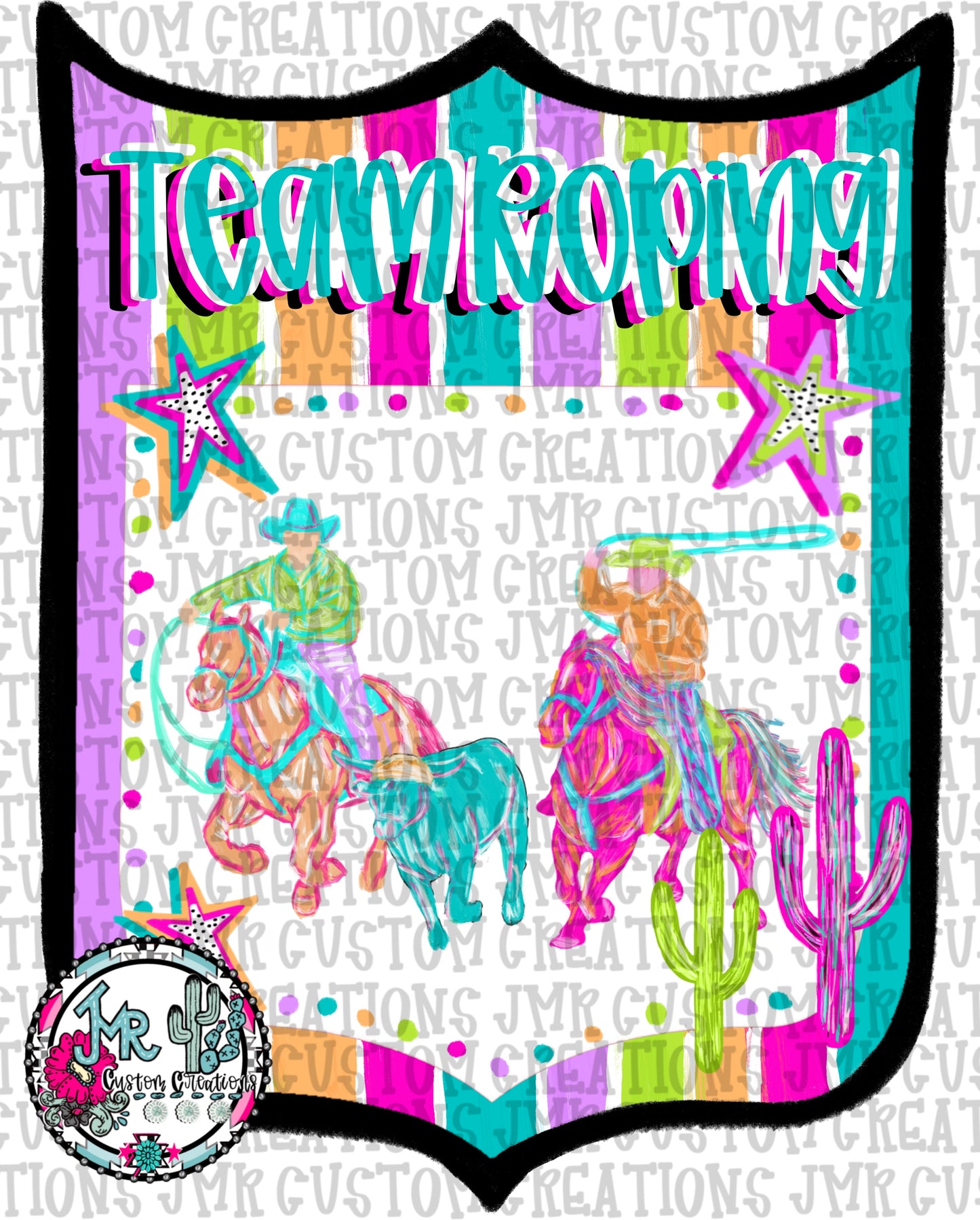 Team Roping Western Rodeo Back Number  PNG  DIGITAL DESIGN
