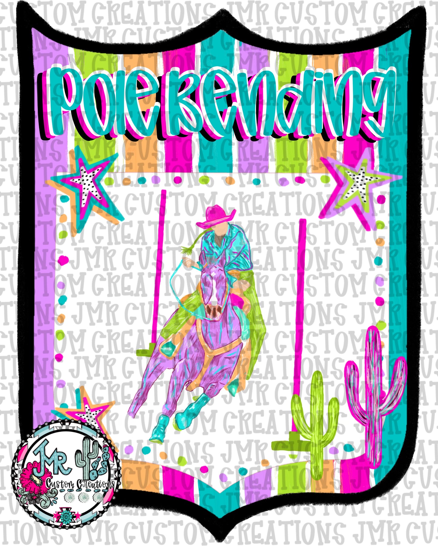 Pole Bending Western Rodeo Back Number  PNG  DIGITAL DESIGN