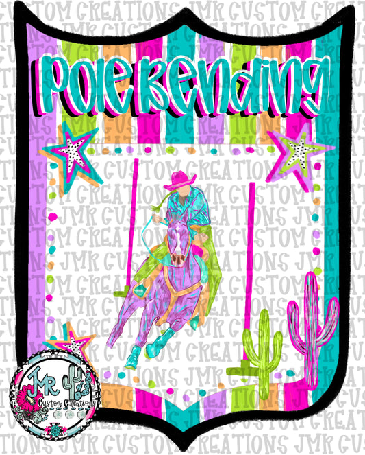 Pole Bending Western Rodeo Back Number  PNG  DIGITAL DESIGN