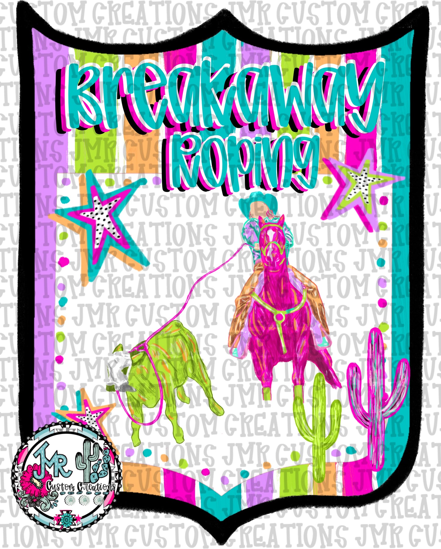 Breakaway Roping Western Rodeo Back Number  PNG  DIGITAL DESIGN
