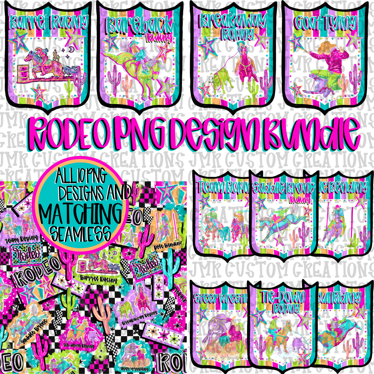 Free Printable Rodeo Numbers BUNDLE of ALL Western Rodeo Back Number Event PNG Designs AND Seamless ...