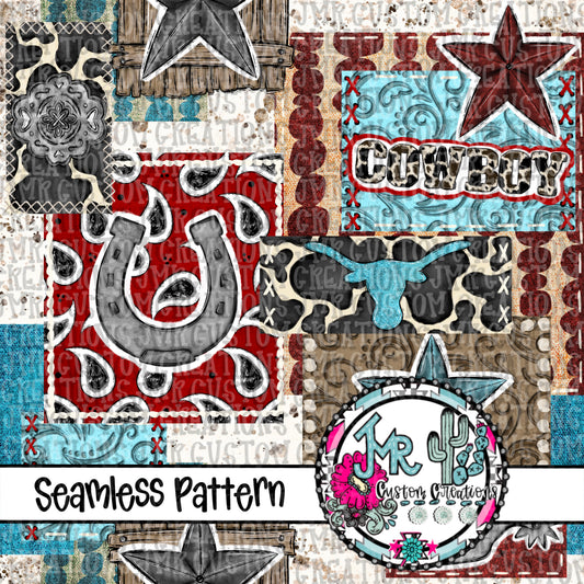 Western Cowboy-Seamless Pattern DIGITAL DESIGN