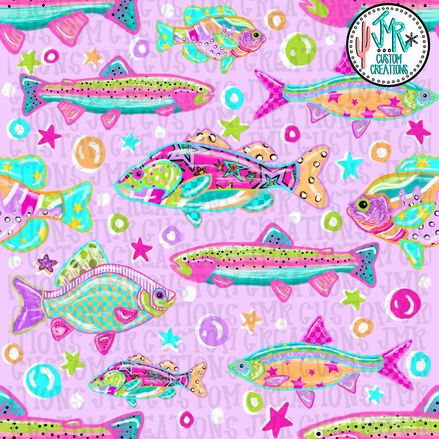 Bright Seamless Fish Pattern BUNDLE-7 colors