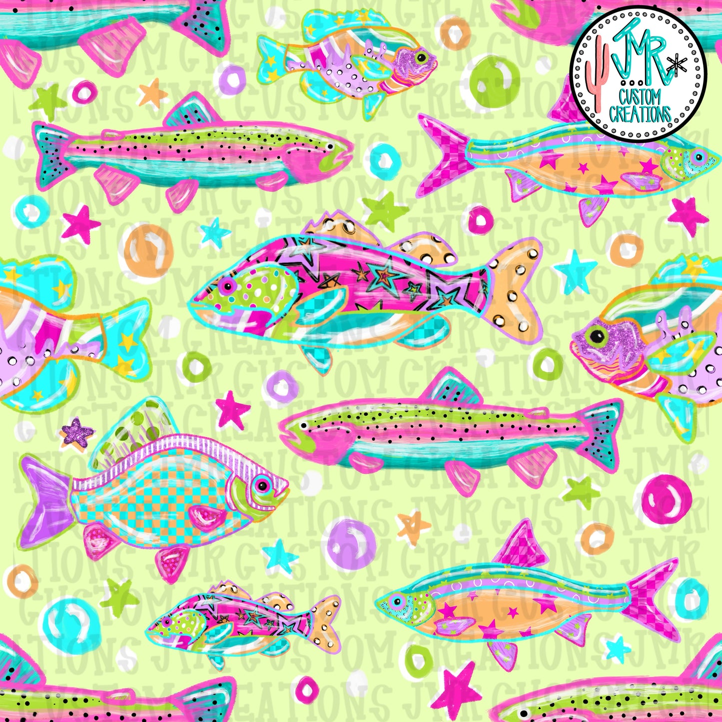 Bright Seamless Fish Pattern BUNDLE-7 colors