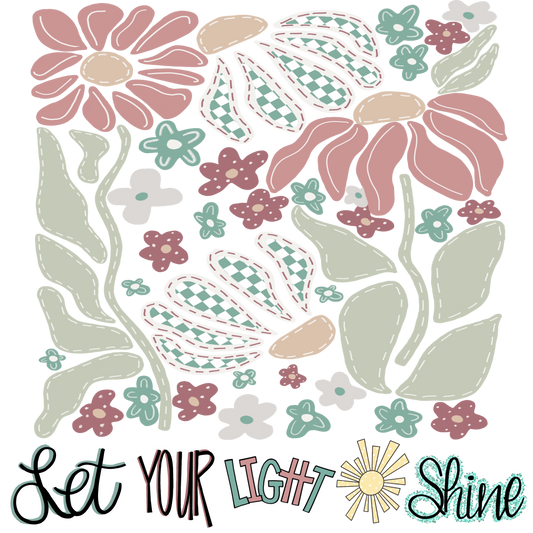 Let Your Light Shine-Floral T-Shirt