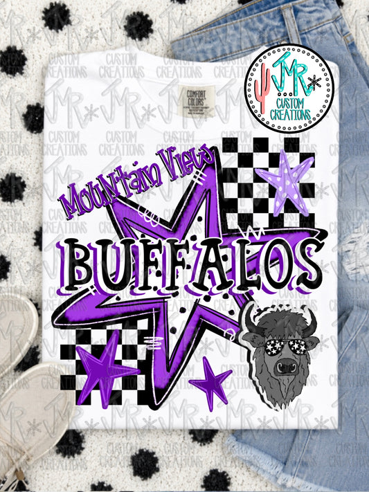 Mountain View Buffalos Comfort Colors T-Shirt #8